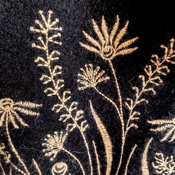 Vintage Icelandic Design Embroidered Wool Cardigan Sweater - Picture 3 of 6